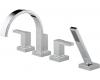Delta T67480-PC Siderna Chrome 4 Hole Roman Tub Faucet with Handshower