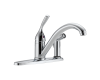 Delta 300-DST Classic Chrome Single Handle Kitchen Faucet with Integral Spray