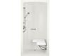 Kohler Freewill K-12100-C-0 White One-Piece Barrier-Free Transfer Shower Module with Brushed Stainless Steel Grab Bars and Right Seat, 45" 