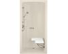 Kohler Freewill K-12100-C-47 Almond One-Piece Barrier-Free Transfer Shower Module with Brushed Stainless Steel Grab Bars and Right Seat, 45