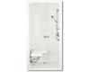Kohler Freewill K-12101-C-0 White Barrier-Free Transfer Shower Module with Brushed Stainless Steel Grab Bars and Left Seat, 45" X 37-1/4" X