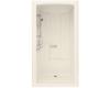 Kohler Freewill K-12107-C-47 Almond Barrier-Free Shower Module with Soap Ledge On Left and Brushed Stainless Steel Grab Bars, 45" X 37-1/4"