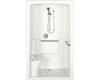 Kohler Freewill K-12109-N-0 White Barrier-Free Shower Module with Nylon Grab Bars and Left Seat, 52" X 37-1/2" X 84"