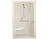 Kohler Freewill K-12111-C-47 Almond Barrier-Free Shower Module with Brushed Stainless Steel Grab Bars and Left Seat, 52" X 38-1/2" X 84"