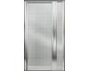 Kohler Focal K-721200-B-0 White Custom Pivot Framed Shower Door with Inline Panel and Obscure Glass