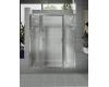 Kohler Focal K-771400-L-0 White Custom Pivot Framed Shower Door with Two Inline Panels with Crystal Clear Glass