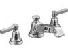 Kohler Pinstripe K-13132-4B-CP Polished Chrome 8-16" Widespread Bath Faucet with Grooved Lever Handles & Pop-Up