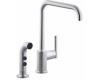 Kohler Purist K-7508-VS Vibrant Stainless Kitchen Faucet with Swing Spout and Spray