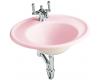 Kohler Iron Works K-2822-1A-KF Vapour Pink Lavatory with Almond Exterior and Single-Hole Faucet Drilling