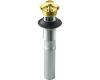 Kohler K-7127-A-PB Vibrant Polished Brass Lavatory Drain with Overflow and Non-Removable Metal Stopper