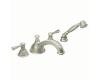 Moen T912BN Kingsley Brushed Nickel Roman Tub Faucet Trim Kit with Hand Shower & Lever Handles