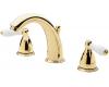 Price Pfister Carmel 49-J0XP_HHL-JLPP Polished Brass/White Porcelain 8-15" Wideset Bath Faucet with Pop-Up