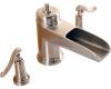 Pfister T49-YP1K Ashfield Satin Nickel 8-15" Widespread Bath Faucet with Pop-Up & Lever Handles