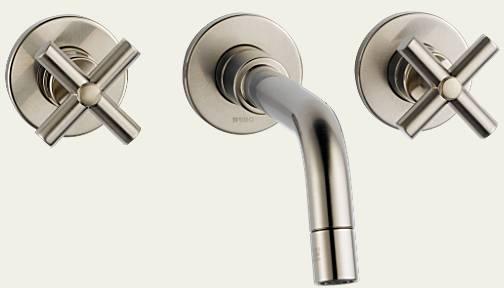 Brizo 6216709-BN Trevi Cross Brushed Nickel Two Handle Wall Mount