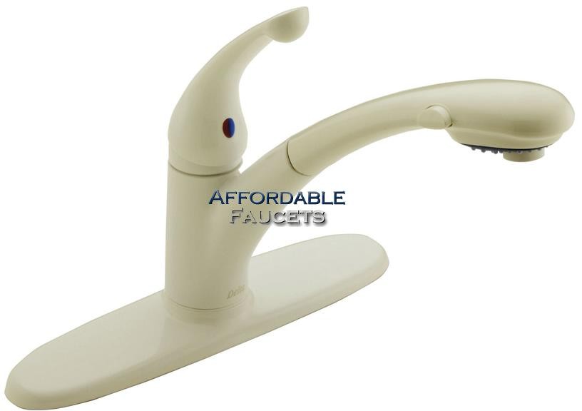 Delta Signature Pull-Outs 470-BS Biscuit Kitchen Faucet | AffordableFaucets