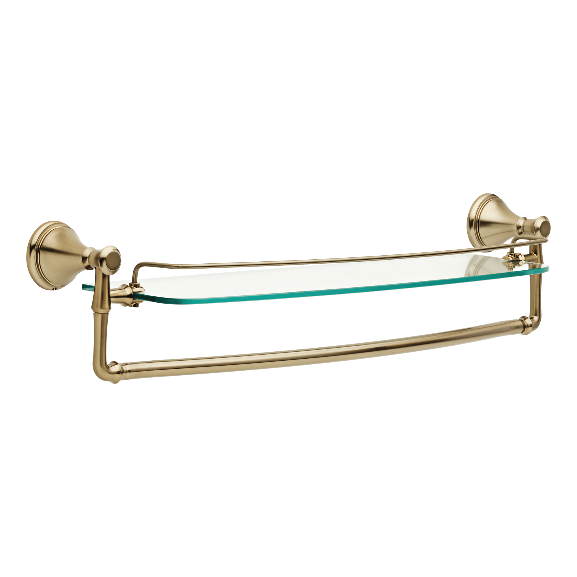 Delta 79711CZ Cassidy Champagne Bronze 24'' Glass Shelf With Bar AffordableFaucets