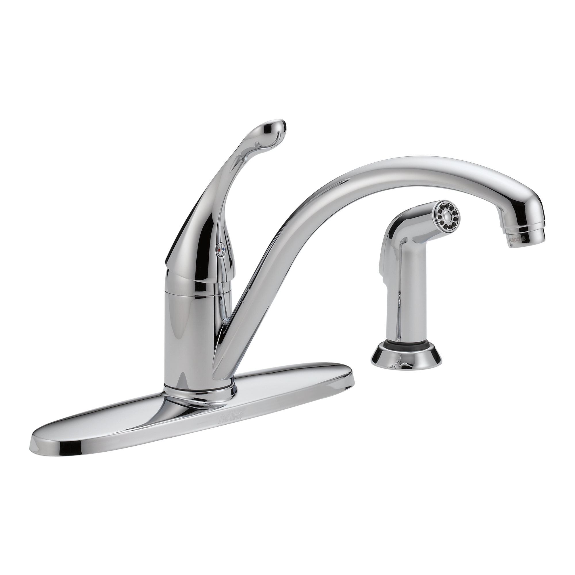 Delta 440DST Collins Chrome Single Handle Kitchen Faucet with Spray