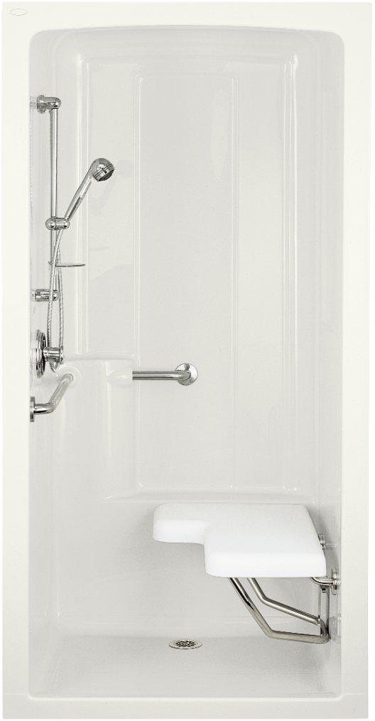 Kohler Freewill K12100P0 White BarrierFree Transfer Shower Module with Polished Stainless