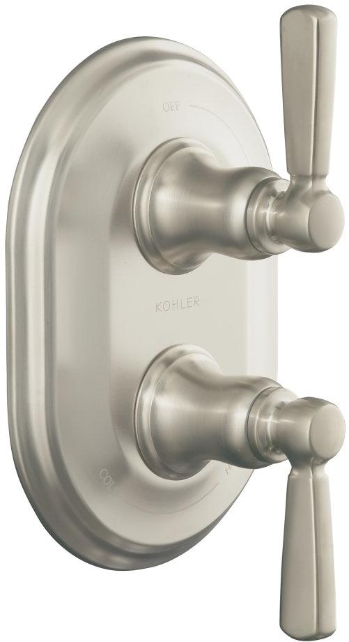 Kohler Bancroft KT105944BN Brushed Nickel Stacked Thermostatic Valve Trim with Lever Handle