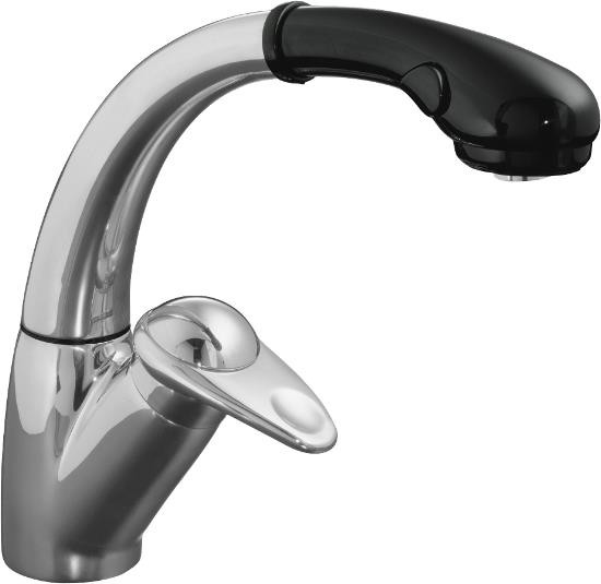 Kohler Avatar K6350BPCP Polished Chrome PullOut Kitchen Faucet with