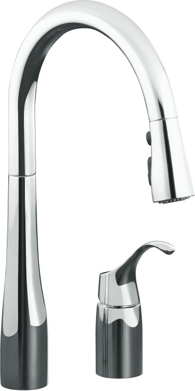 Kohler Simplice K-647-CP Polished Chrome Pull-Out Kitchen Faucet