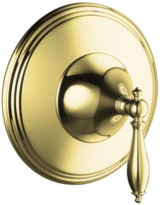 Kohler Finial Traditional KT103014MPB Polished Brass Thermostatic Valve Trim with Lever