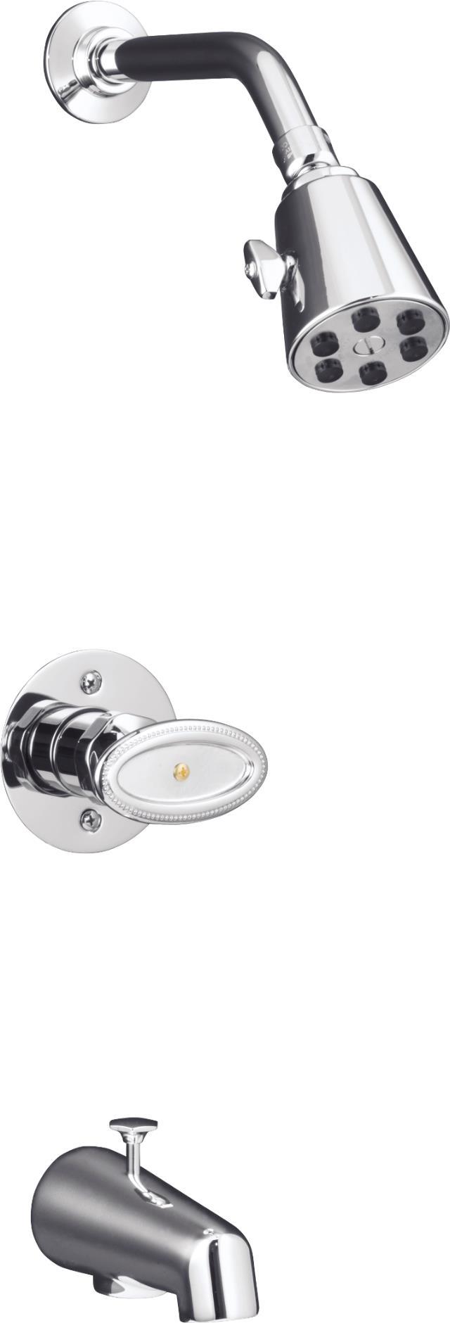 Kohler Antique KT1309BPB Polished Brass RiteTemp Tub & Shower Trim