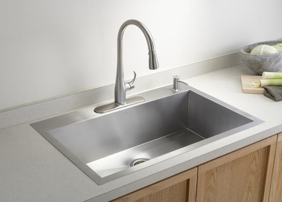Kohler K 3821 3 Vault Large Single Kitchen Sink With Three Hole Kohler K 3821 3 Vault Large Single Kitchen Sink With Three Hole Faucet