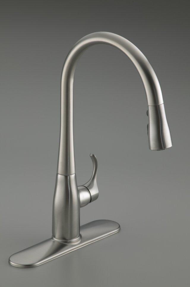 Kohler Simplice K-596-VS Vibrant Stainless Single-Hole Pulldown Kitchen