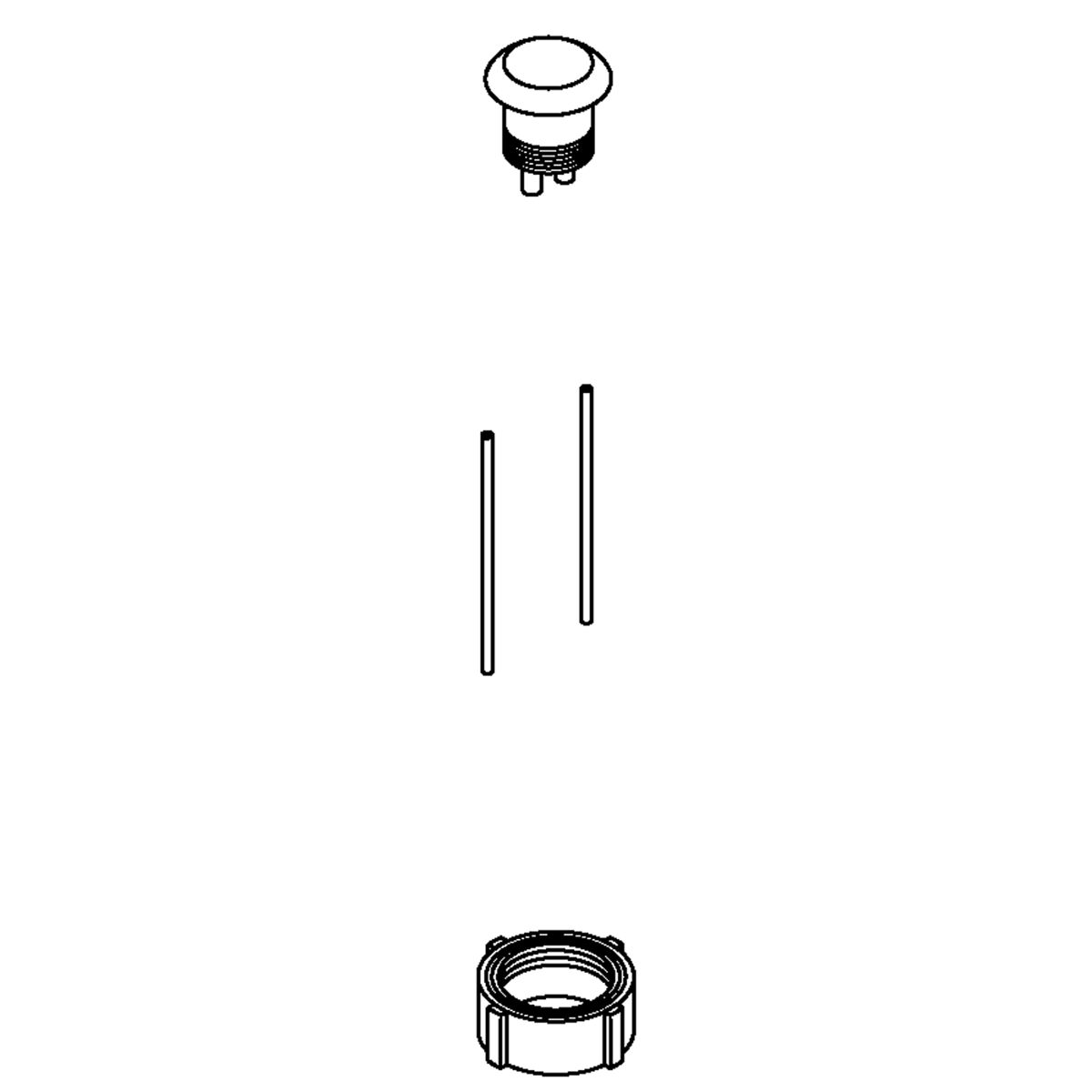 Kohler 1036156SC Satin Chrome Push Button & Rod Assembly Kit
