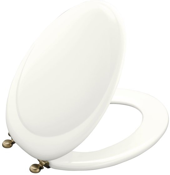 Kohler Revival K4615BV0 White Toilet Seat with Vibrant Brushed