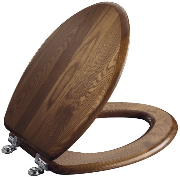 Kohler Vintage K4755CPWC Dark Walnut Solid Oak Toilet Seat
