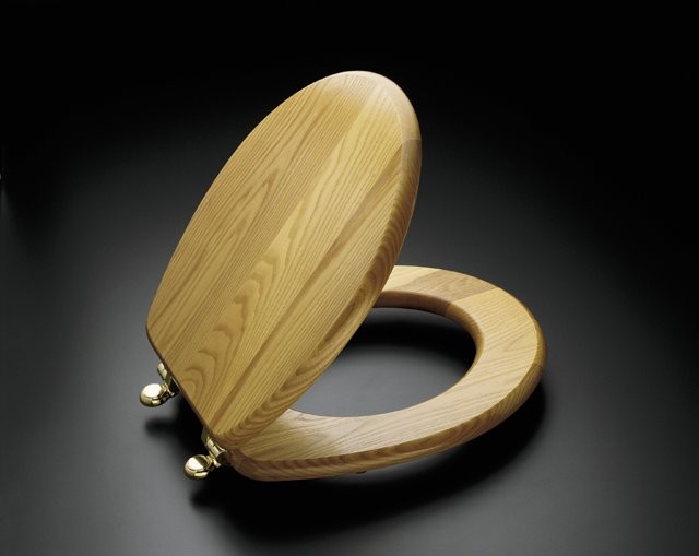 Kohler Vintage K4756BRWB Golden Oak Solid Oak Toilet Seat, Round