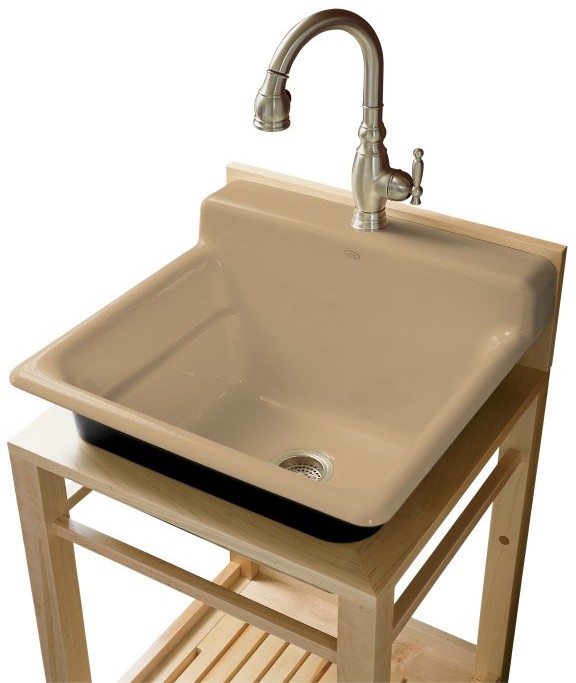 Kohler Bayview K66081P33 Mexican Sand Wood Stand Utility Sink with