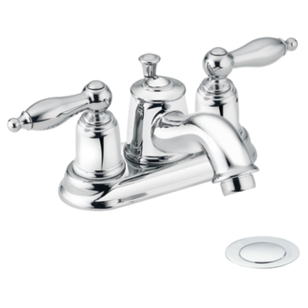 Moen Castleby 4938 Chrome 4" Centerset Faucet with PopUp & Lever