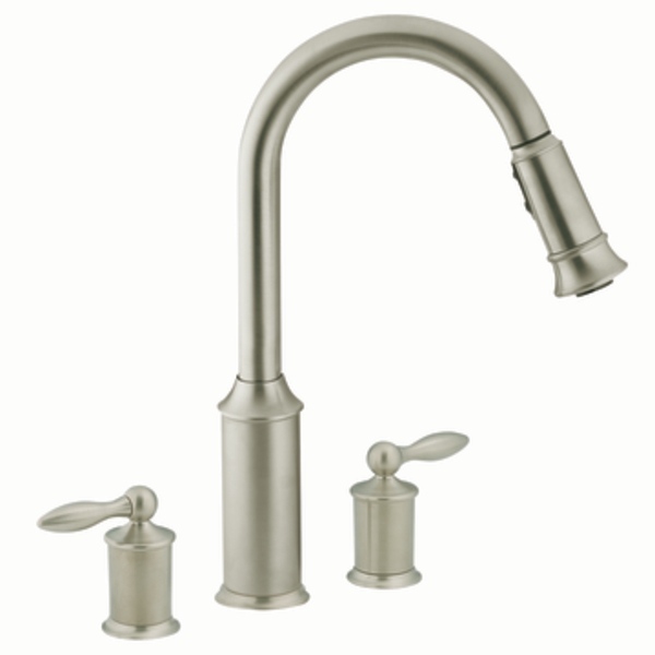 Moen 7592SL Aberdeen Stainless Two Lever Handle Kitchen Faucet with