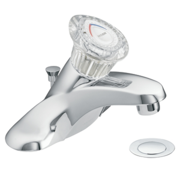 Moen 64620 Chateau Chrome Single Handle 4" Centerset Faucet with PopUp