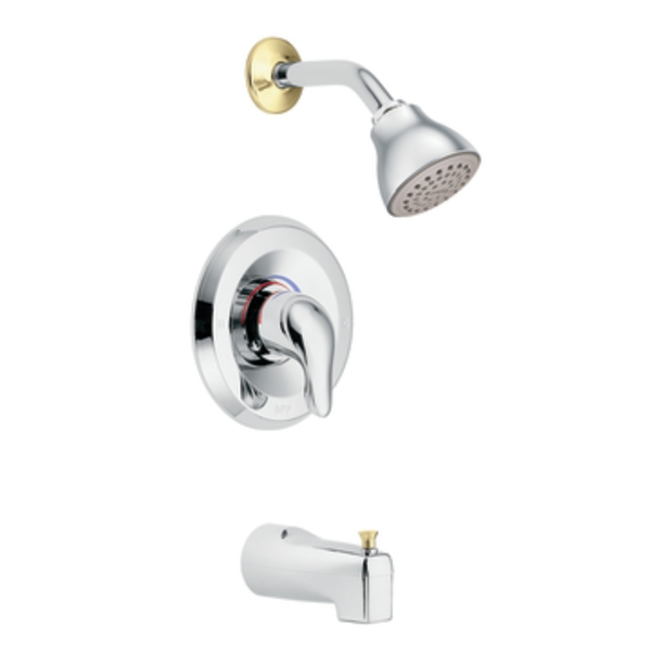 Moen TL183CP Chateau Chrome/Polished Brass PosiTemp Tub & Shower Trim
