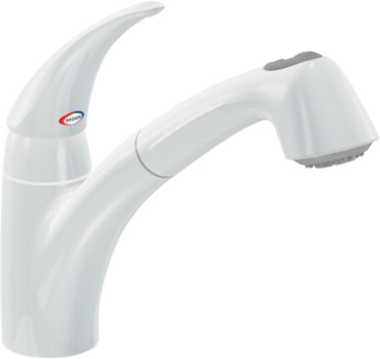 Moen Extensa CA7560W Glacier Single Handle Low Arc Pullout Kitchen