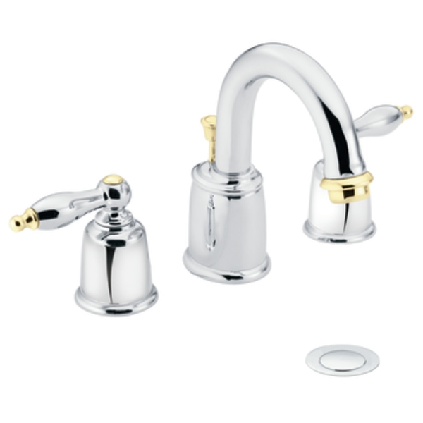Moen Castleby T4985CP Chrome/Polished Brass 816" Widespread Trim Kit