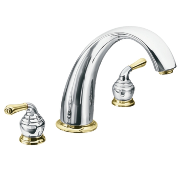 Moen T954CP Monticello Chrome/Polished Brass Roman Tub Faucet Trim Kit