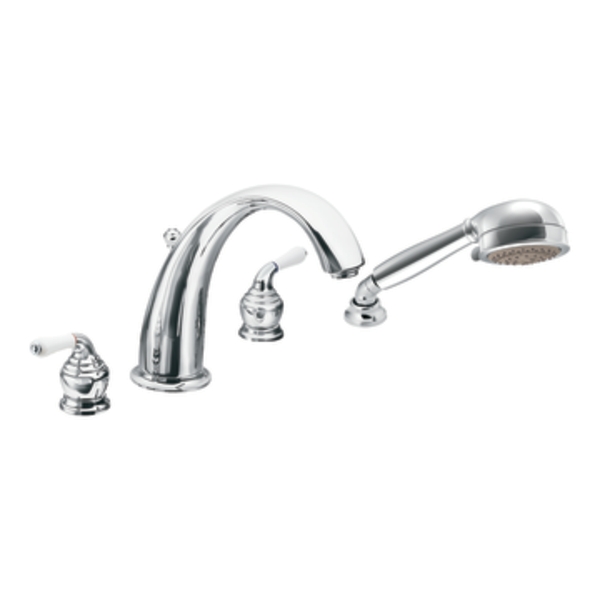 Moen Monticello T956CPC Chrome/Porcelain Roman Tub Faucet Trim Kit with