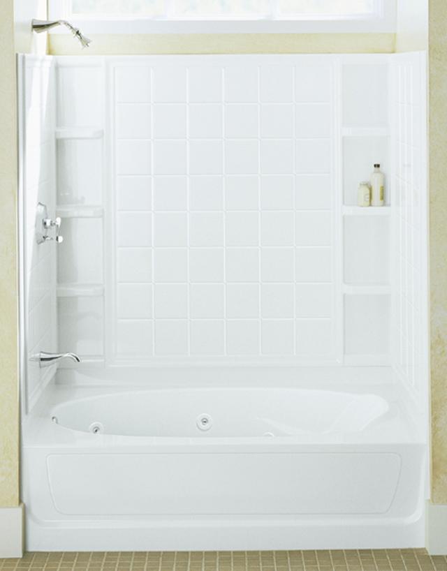 Sterling Ensemble 711101100 White 60" x 42" x 72" Tile Bath Tub and