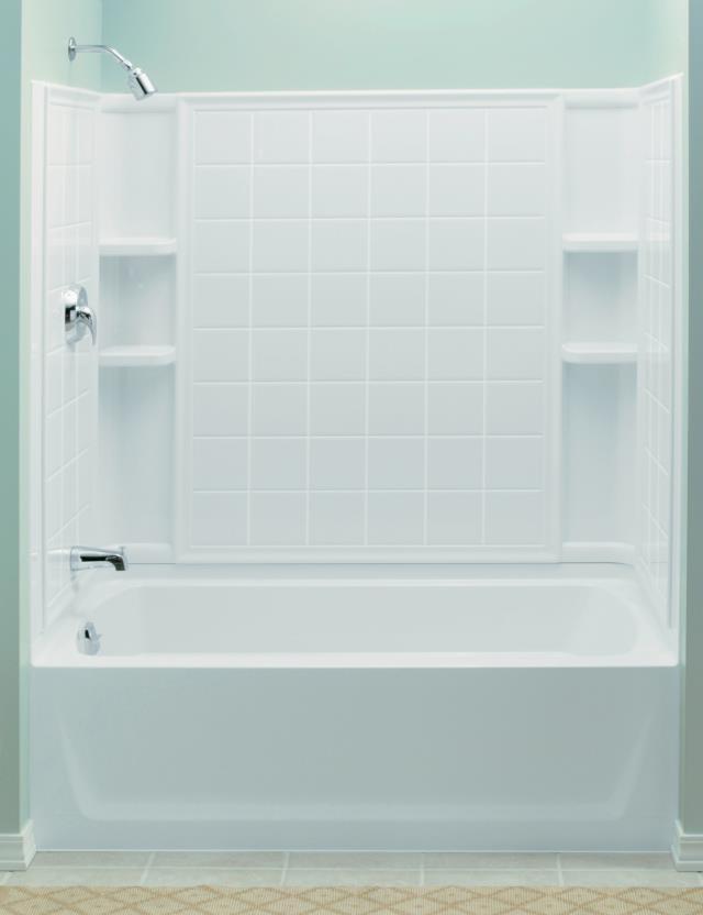 Sterling Ensemble 7112011796 KOHLER Biscuit 60" x 32" x 74" Tile Bath