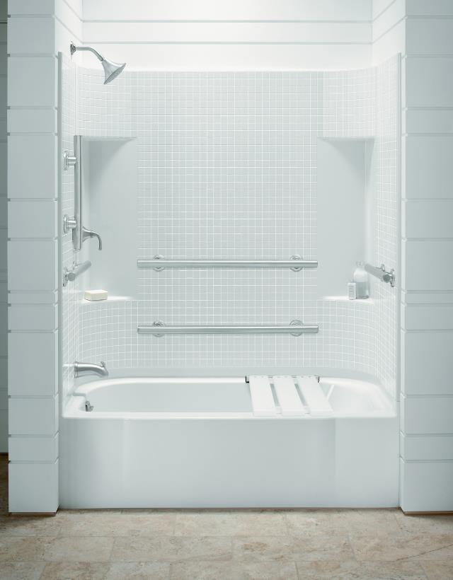 Sterling Accord 7114011547 KOHLER Almond 60" x 30" x 72" ADA Tile Bath