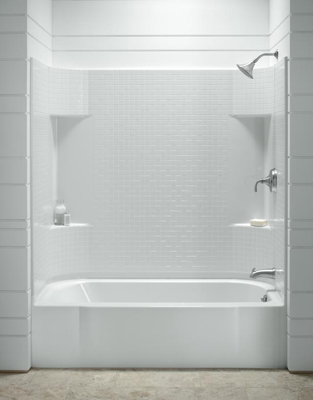 Sterling Accord 711401200 White 60" x 30" x 72" Tile Bath Tub and