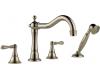 Brizo T67436-PN Tresa Brilliance Polishe Nickel 4-Hole Roman Tub Faucet Trim with Handshower