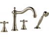 Brizo T67438-PN Tresa Brilliance Polishe Nickel 4-Hole Roman Tub Faucet Trim with Handshower