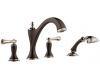 Brizo T67485-PNCOLHP Charlotte Cocoa Bronze and Polished Nickel Roman Tub With Handshower Trim - Less Handles