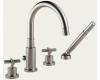 Brizo 6716816-BN Trevi Cross Brushed Nickel Roman Tub with Hand Shower